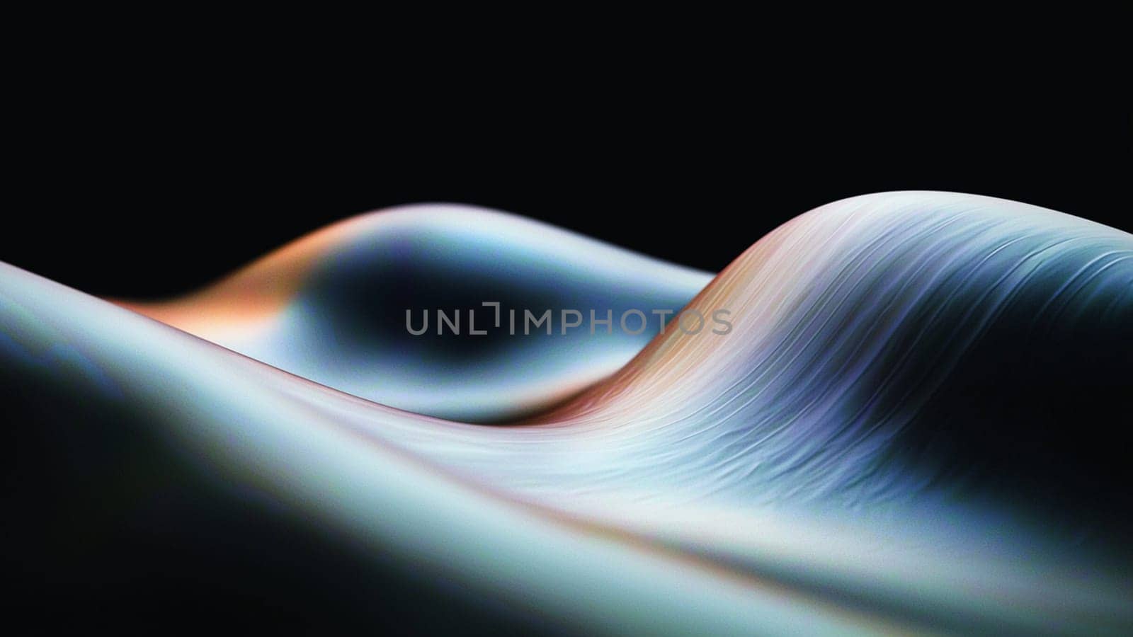 Graceful lines flow in a colorful wave on a black background, exuding energy and motion. Perfect for creative projects, this mesmerizing piece combines beauty, simplicity, and a futuristic touch