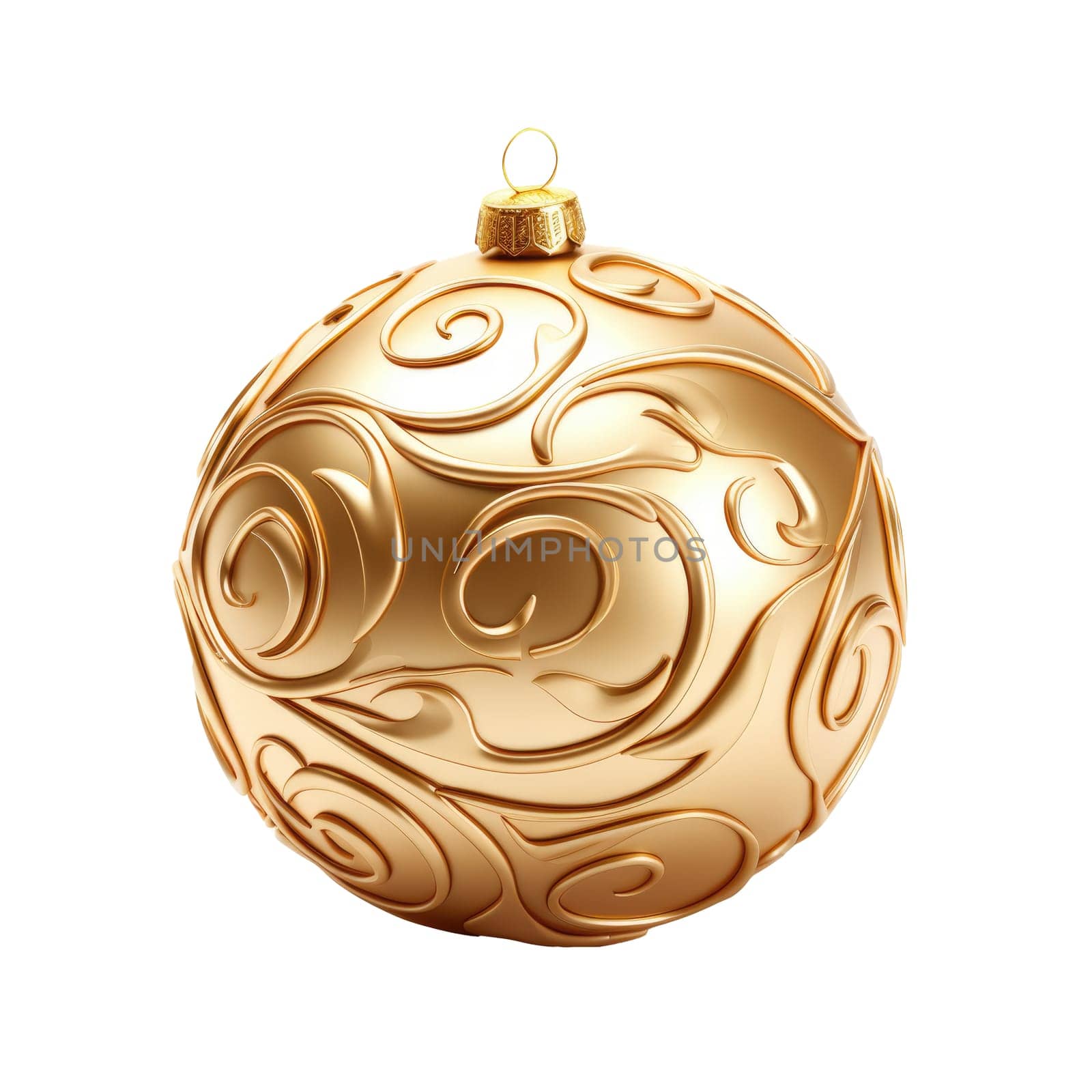 Glitter gold christmas ball isolated on white background. Christmas design