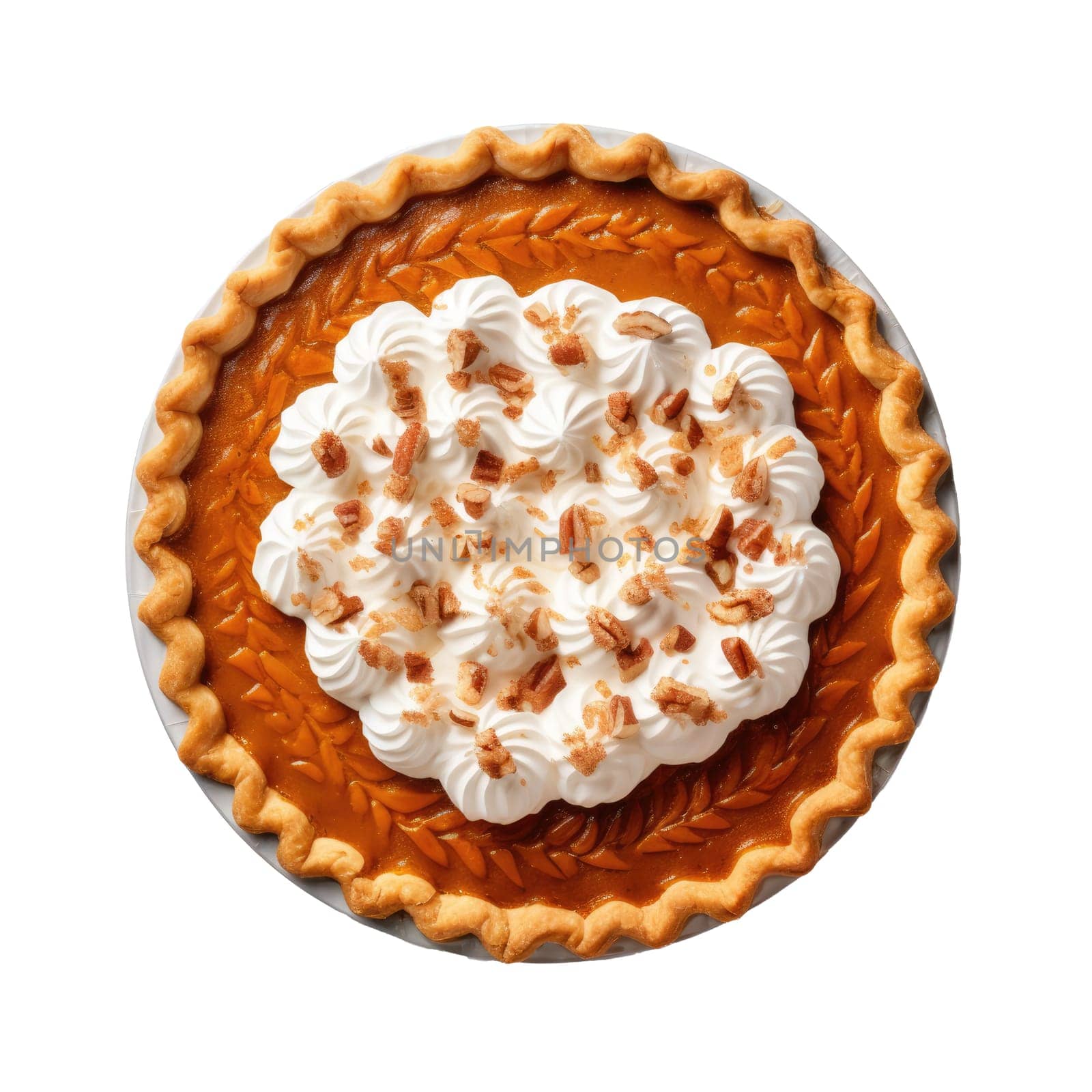 Pumpkin pie isolated on white background. Thanksgiving Day by natali_brill