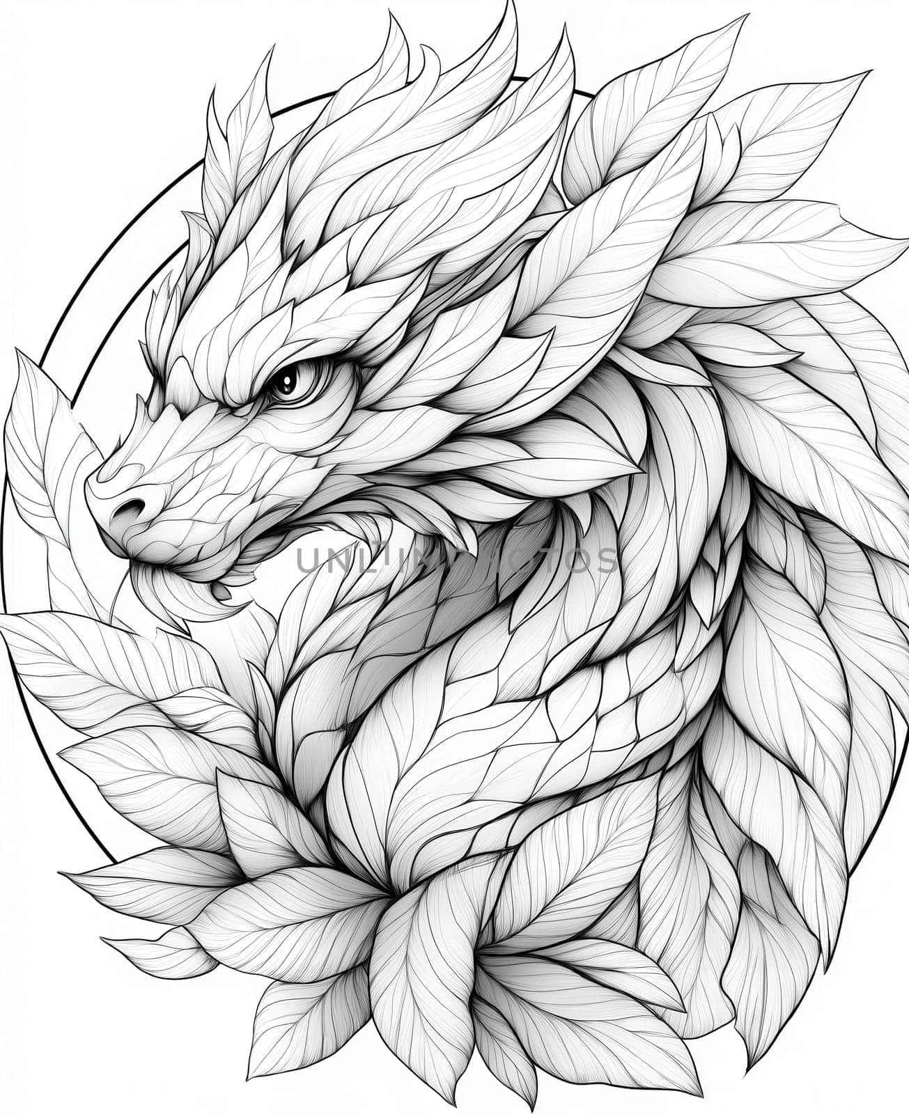 Coloring for kids, coloring colorful animal, dragon from geometric shapes