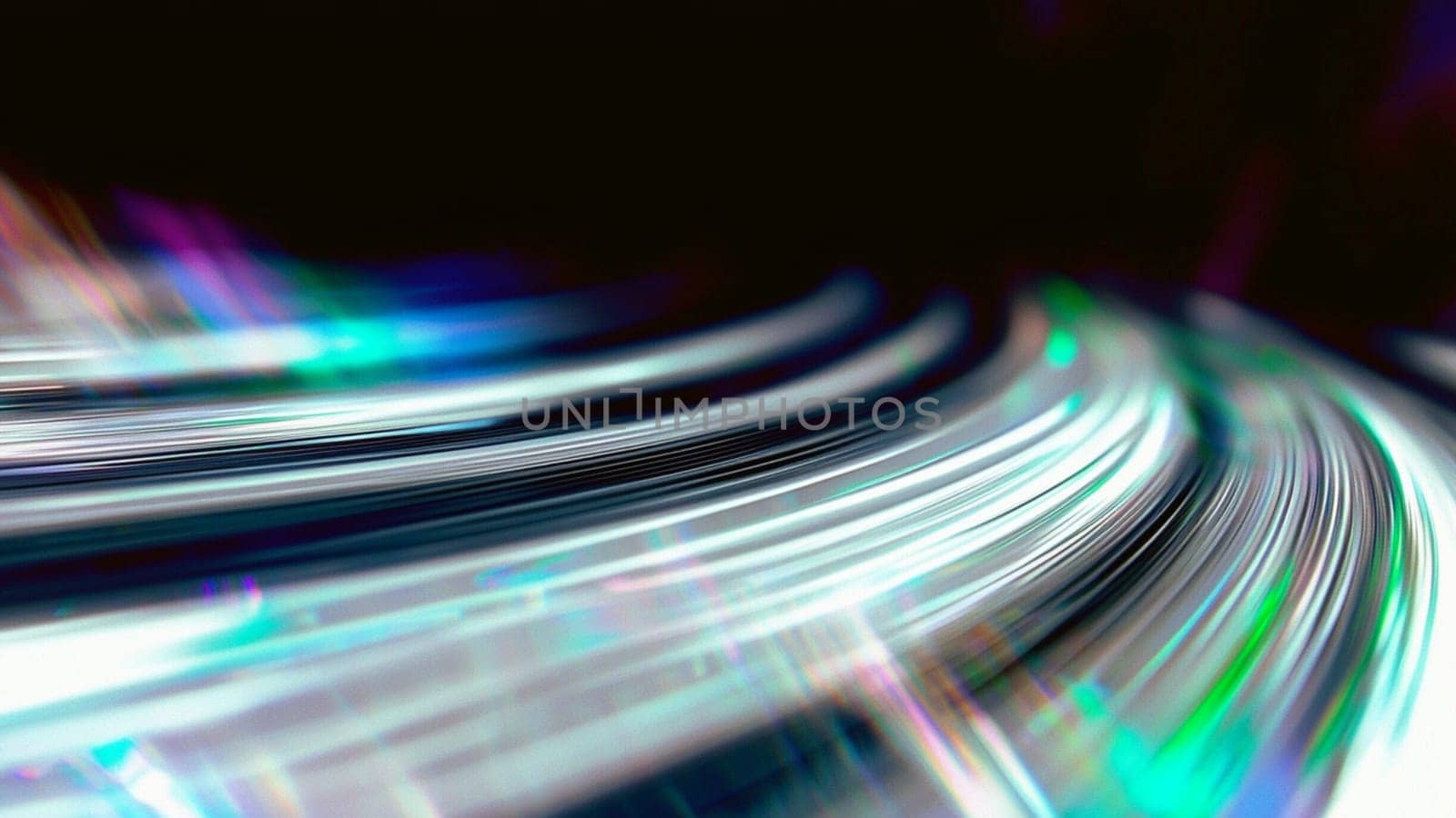 Abstract background with curved lines flowing and glowing on a dark background, creating a sense of movement and energy