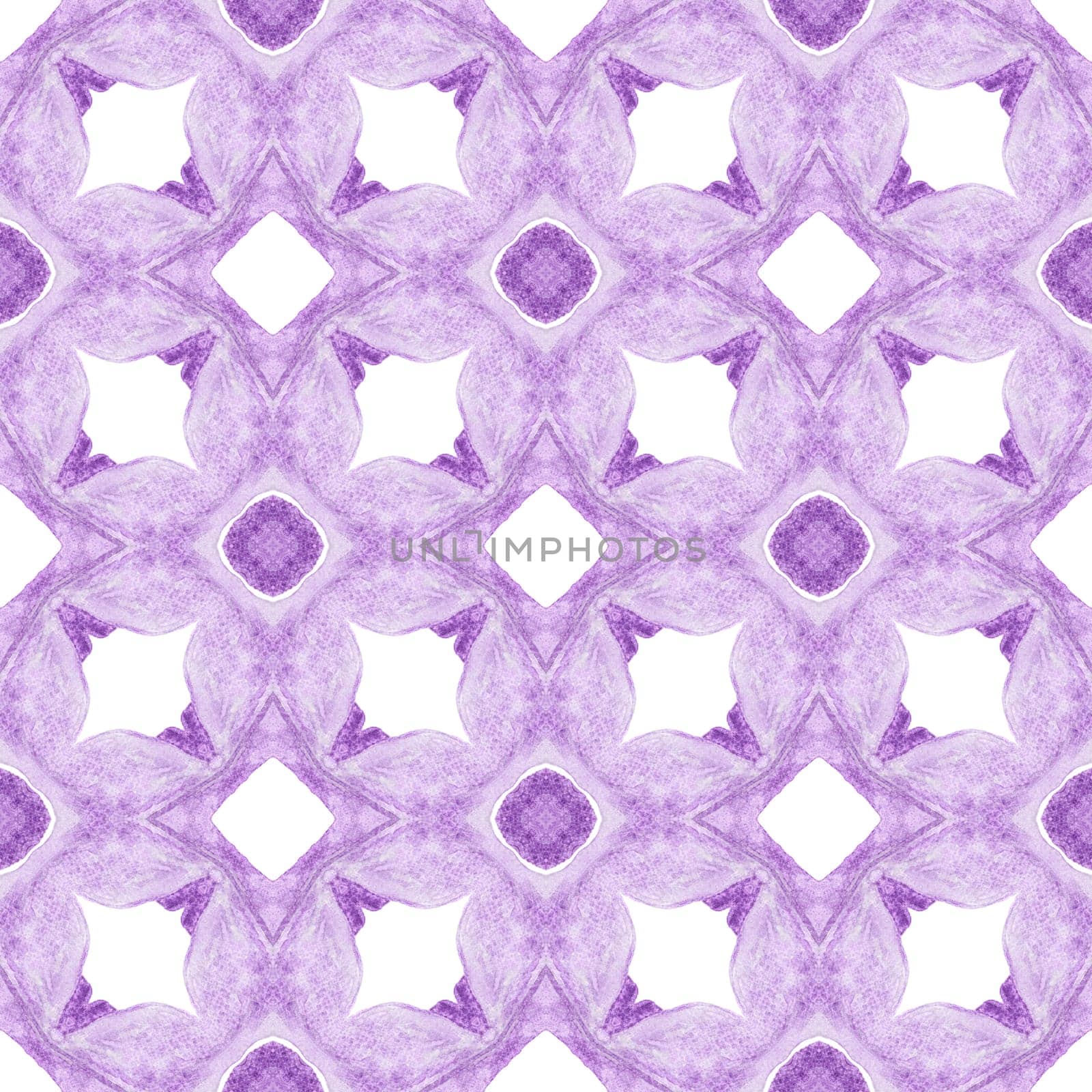 Mosaic seamless pattern. Purple flawless boho chic summer design. Textile ready interesting print, swimwear fabric, wallpaper, wrapping. Hand drawn green mosaic seamless border.