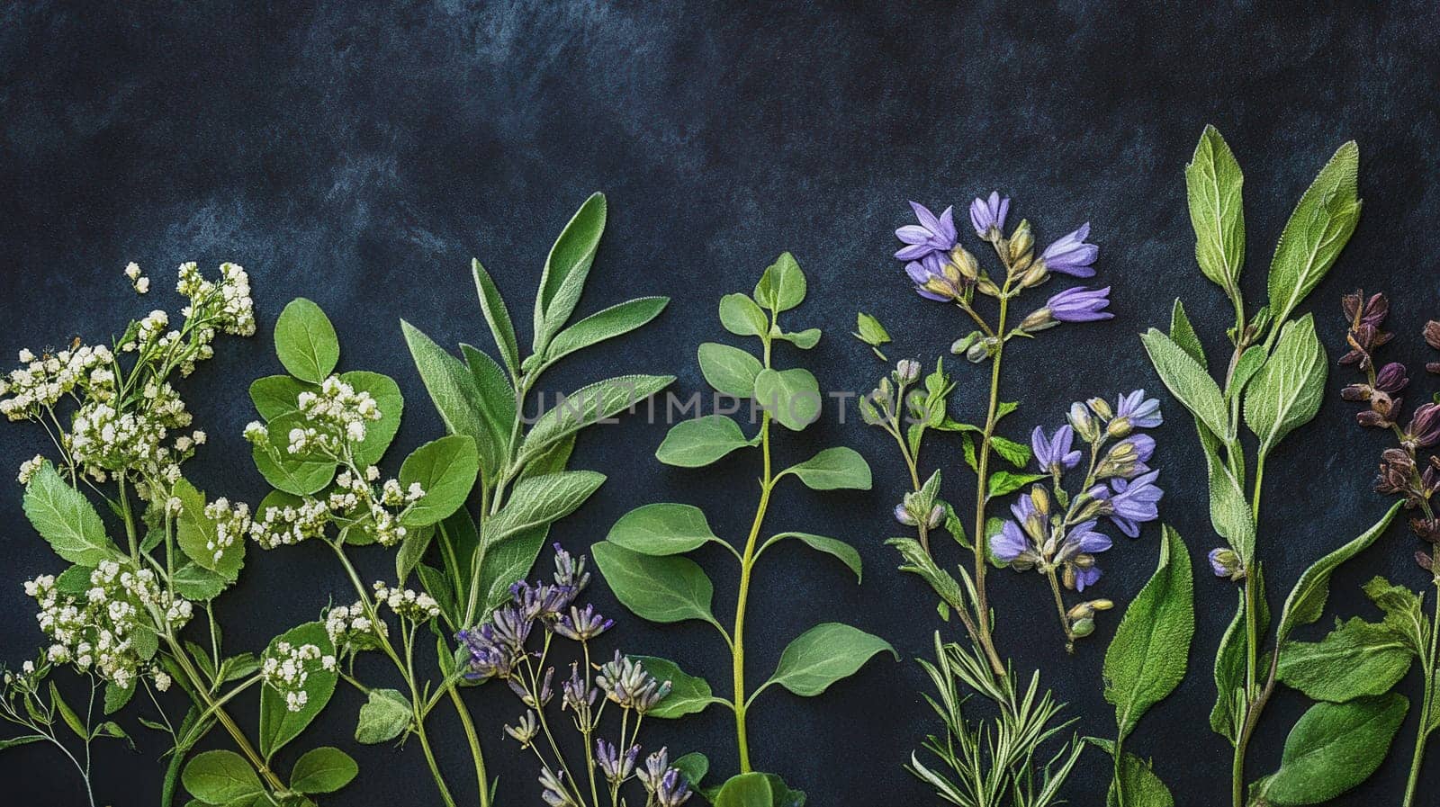 Detailed botanical watercolor illustration on dark