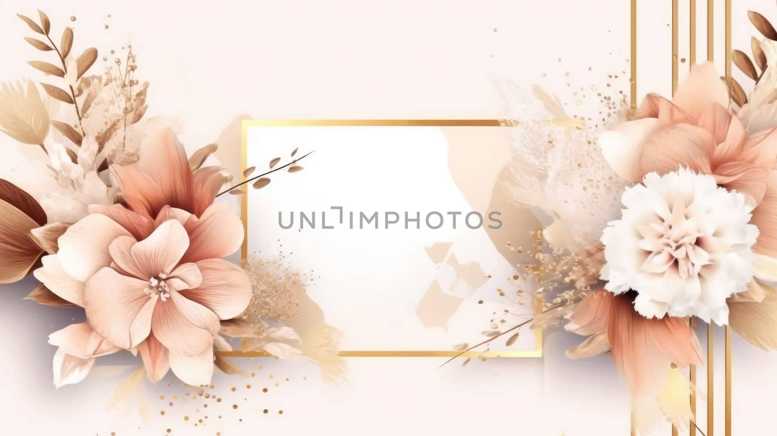 Watercolor abstract design for background of wedding or buzzy social media banner generative AI