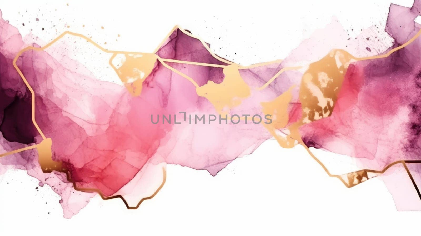 Abstract watercolor artwork mixed with buzzy geometric shapes for background of social media banner generative AI image