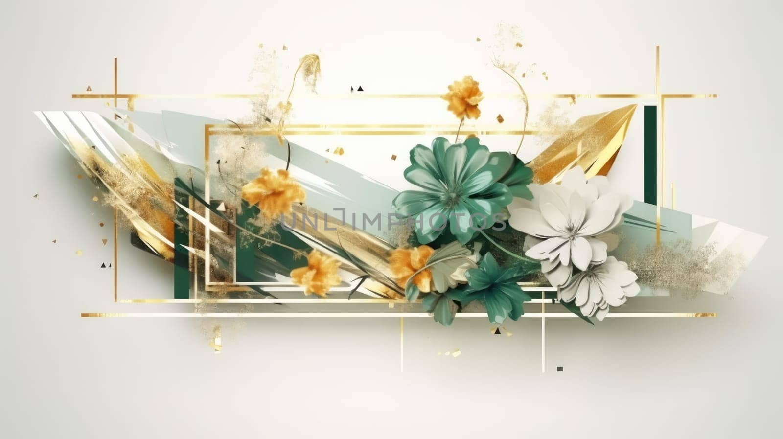 Watercolor abstract design for background of wedding or buzzy social media banner on white background generative AI