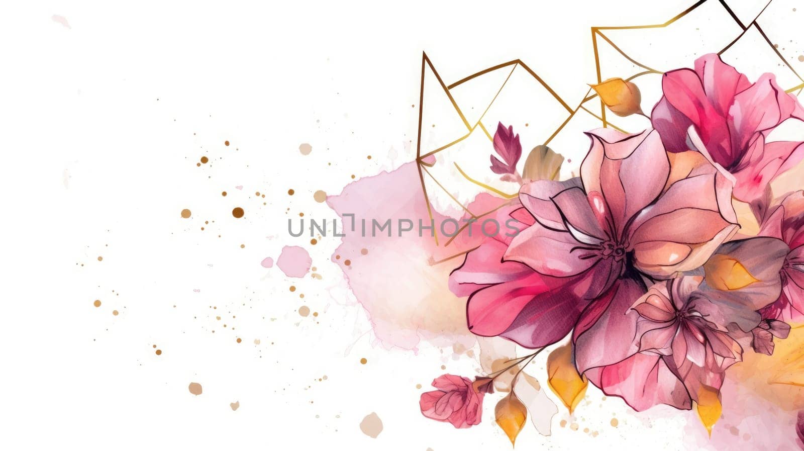 Watercolor abstract design for background wedding or buzzy social media banner by biancoblue