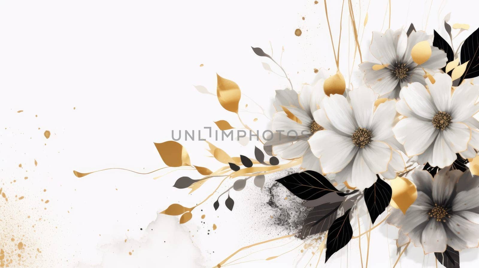 Watercolor abstract design for background wedding or buzzy social media banner by biancoblue