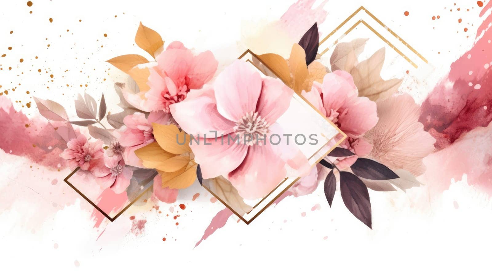 Watercolor abstract design for background wedding or buzzy social media banner by biancoblue