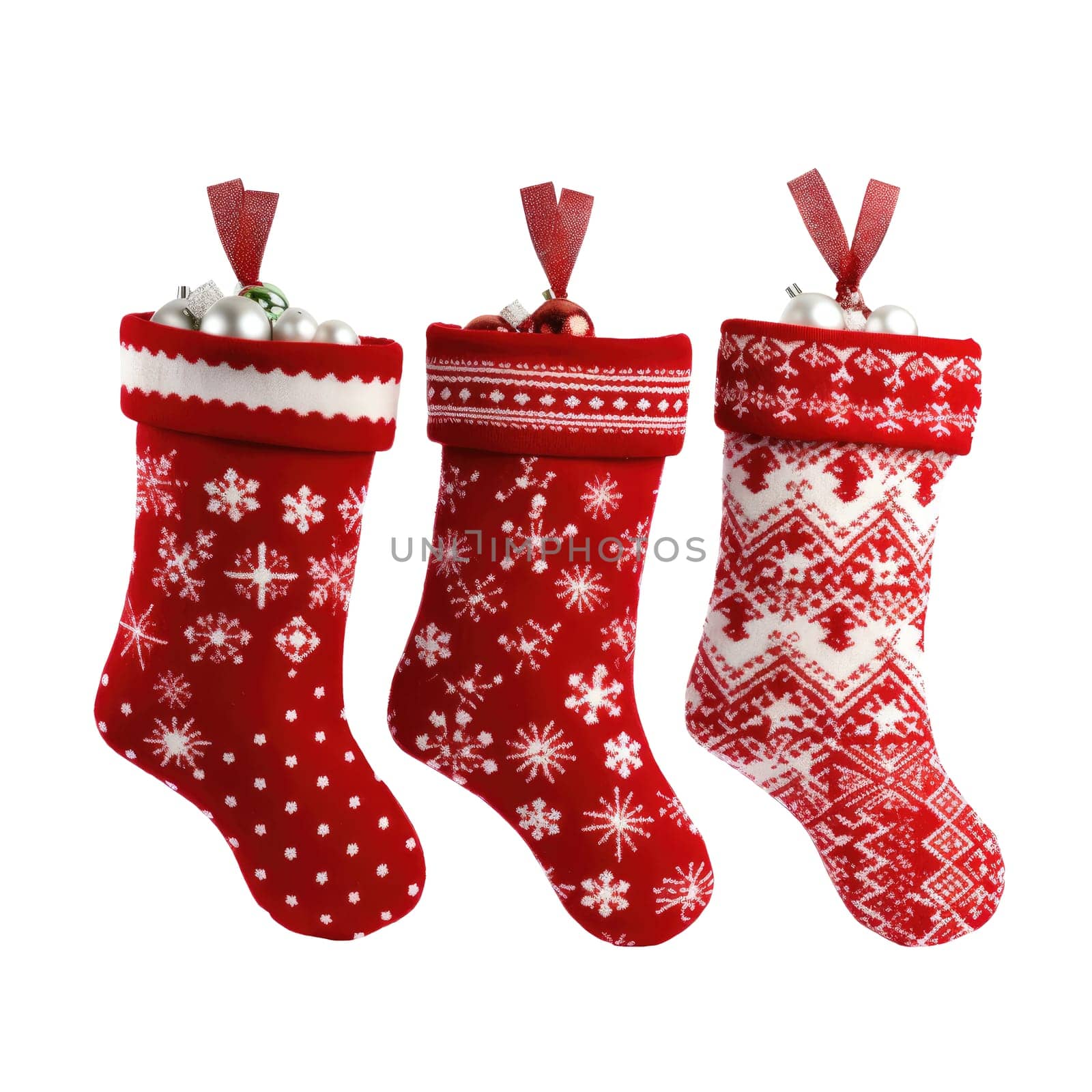 Christmas stocking isolated on white background by natali_brill