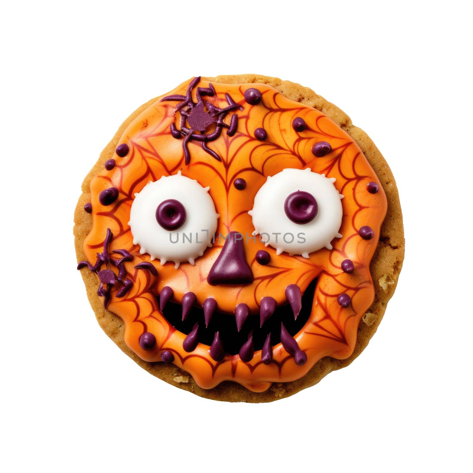 Funny cookie for Halloween isolated on white background by natali_brill