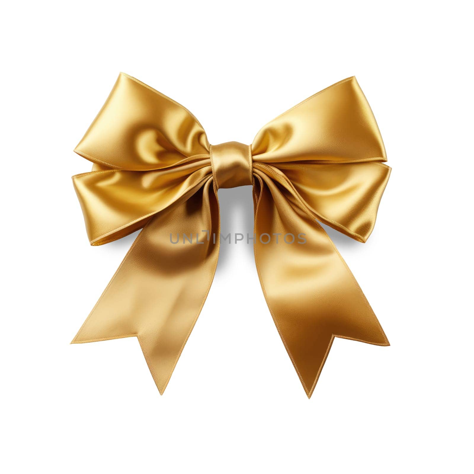 Gold ribbon with bow isolated on white by natali_brill