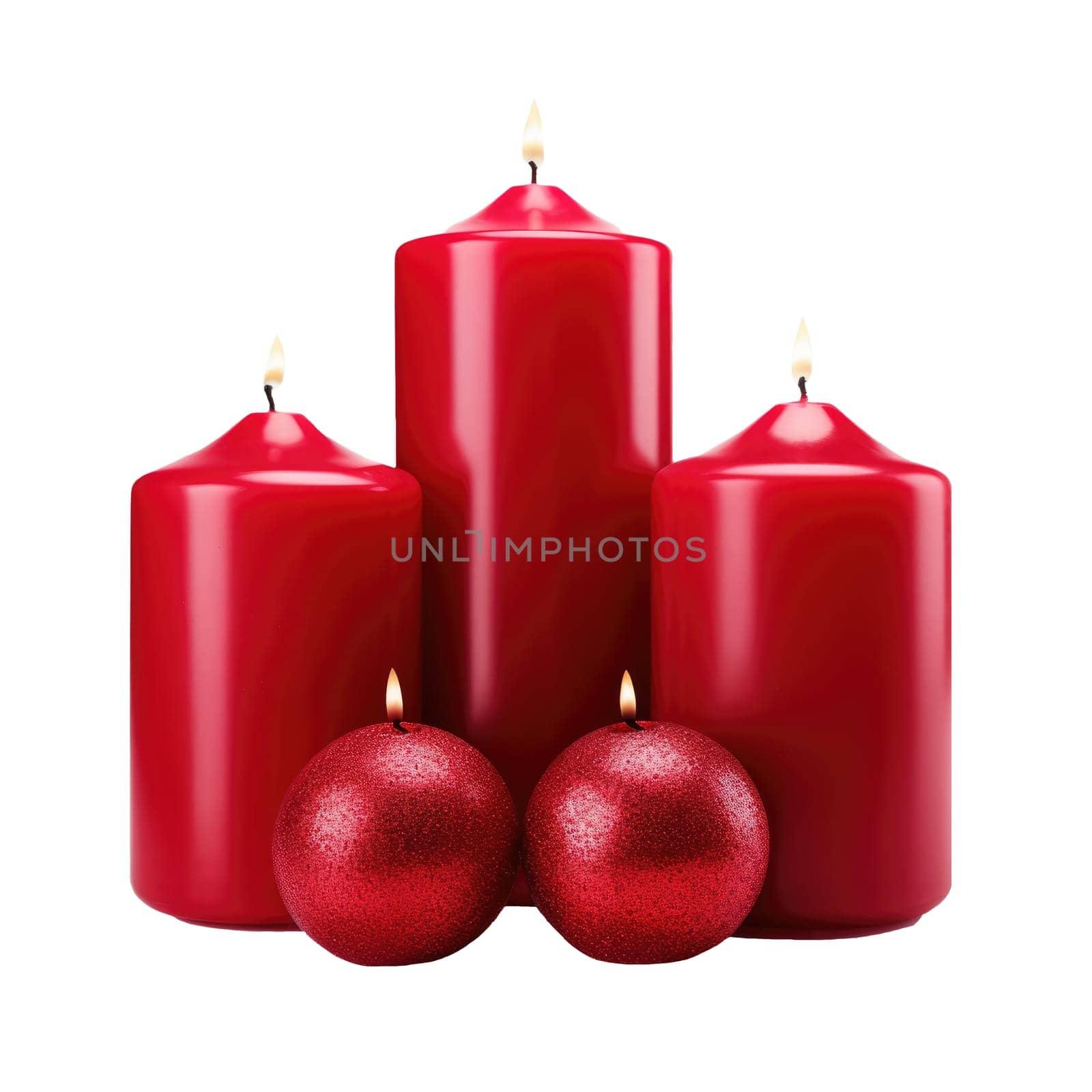 Christmas candles on white background. by natali_brill