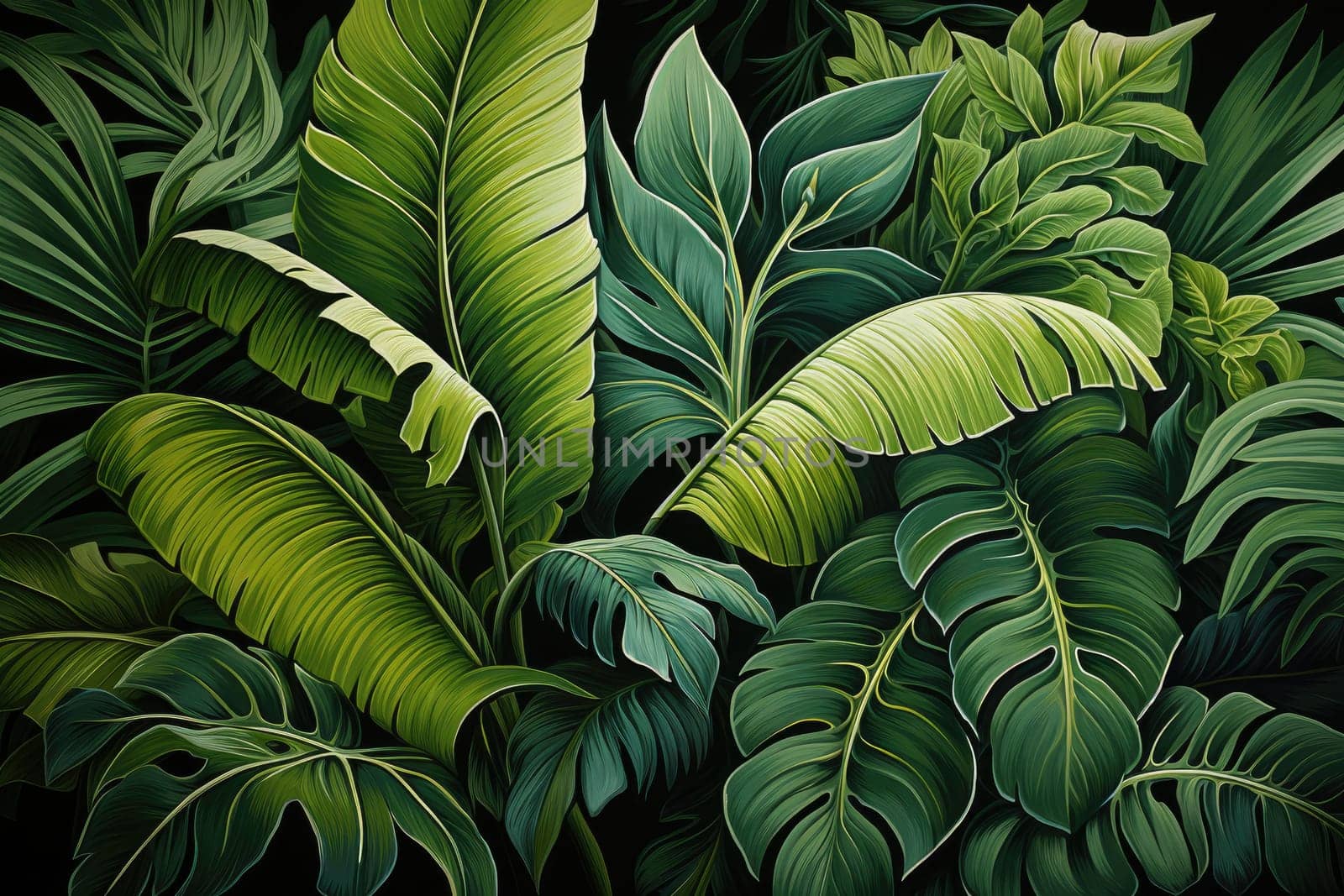Exotic Monstera Leaf Seamless Pattern for Summer Vibes. AI Generative. by Benzoix