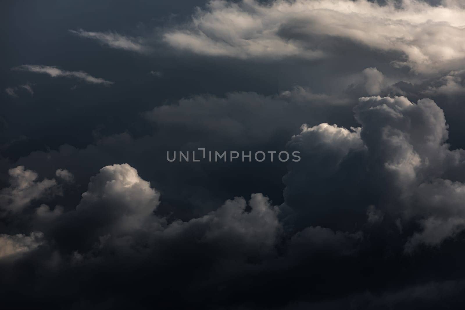 Dramatic clouds before a thunderstorm. Abstract natural background. 