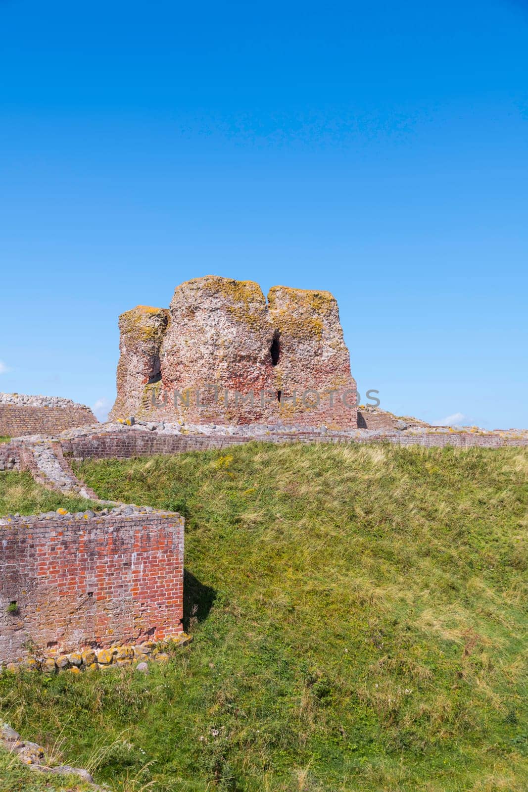 the old castle ruime of kalo in denmark near Ronde in the nature park mols bjerge,The ancient architecture evokes a sense of history and tranquility.