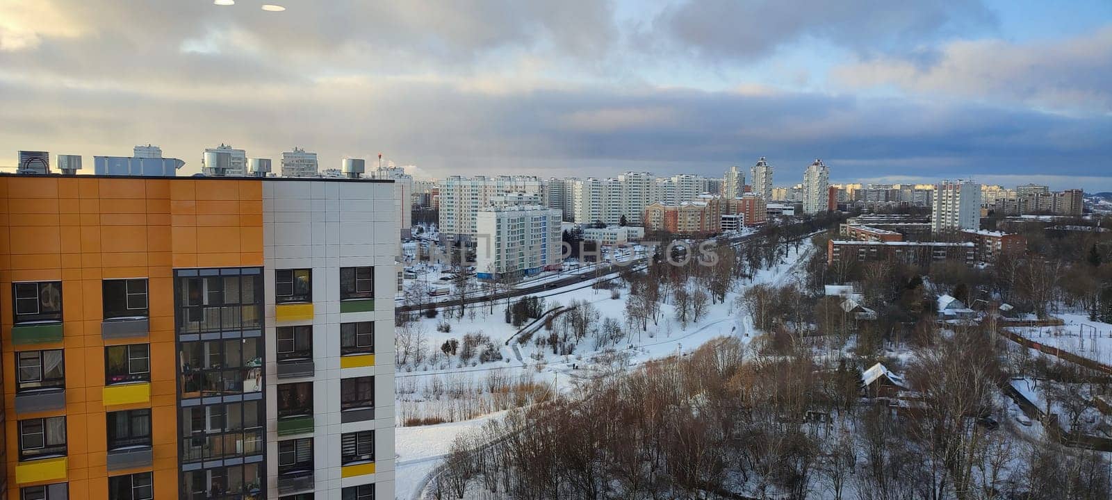aerial view of development of a residential quarter