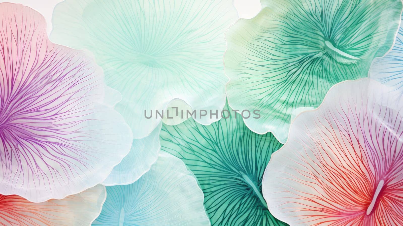 Delicate flower petals in pastel colors on a white background. Isolated on a white background..