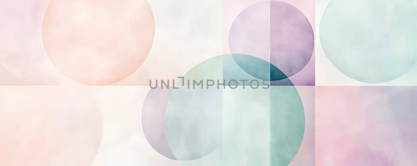 Abstract geometric circles with pastel colors, contemporary art design. Minimalist aesthetic and modern decor concept.