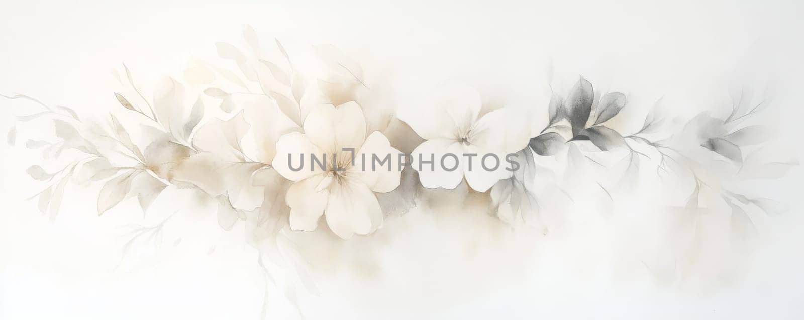 Delicate floral arrangement with light pastel colors, minimalist art. Nature and beauty concept.