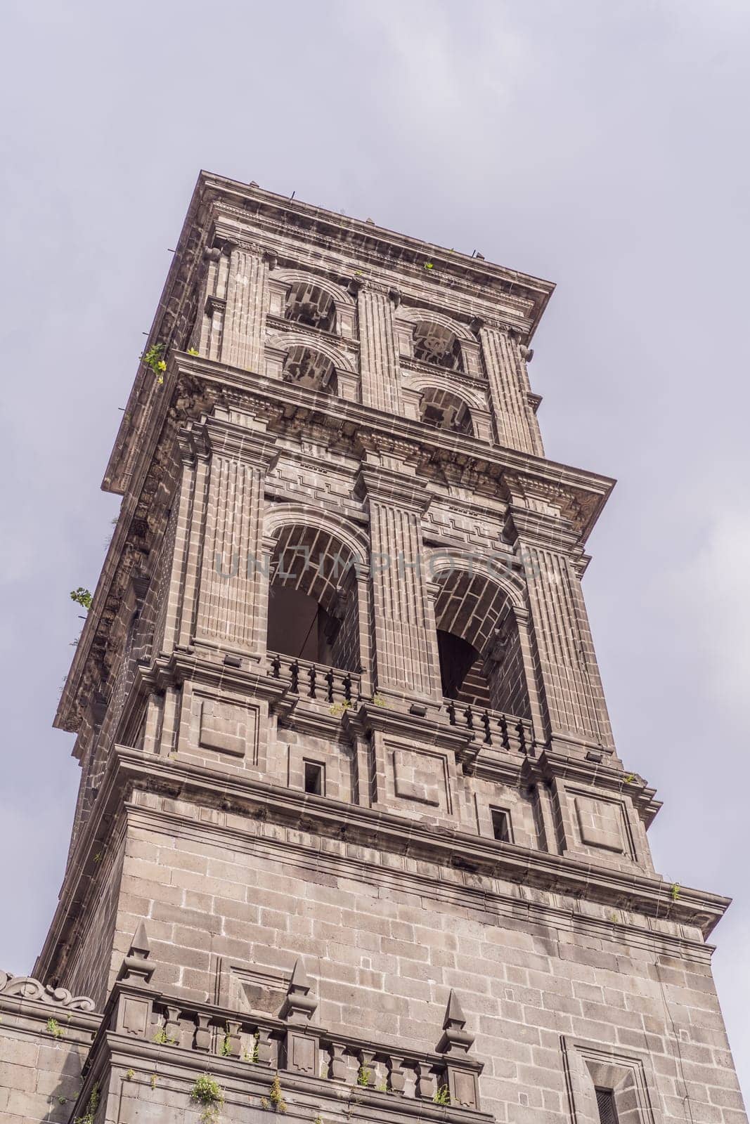 Catedral de Puebla, iconic cathedral in Puebla, Mexico. Historic architecture, religious heritage, and cultural landmark concept.