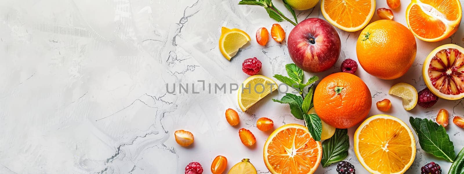 fruits on a light table, selective focus, Generative AI, drink