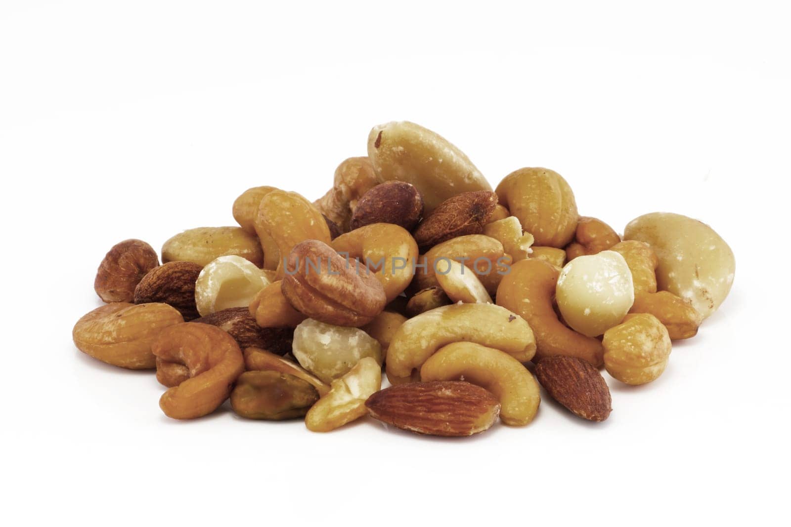 Mixed nuts isolated on white background