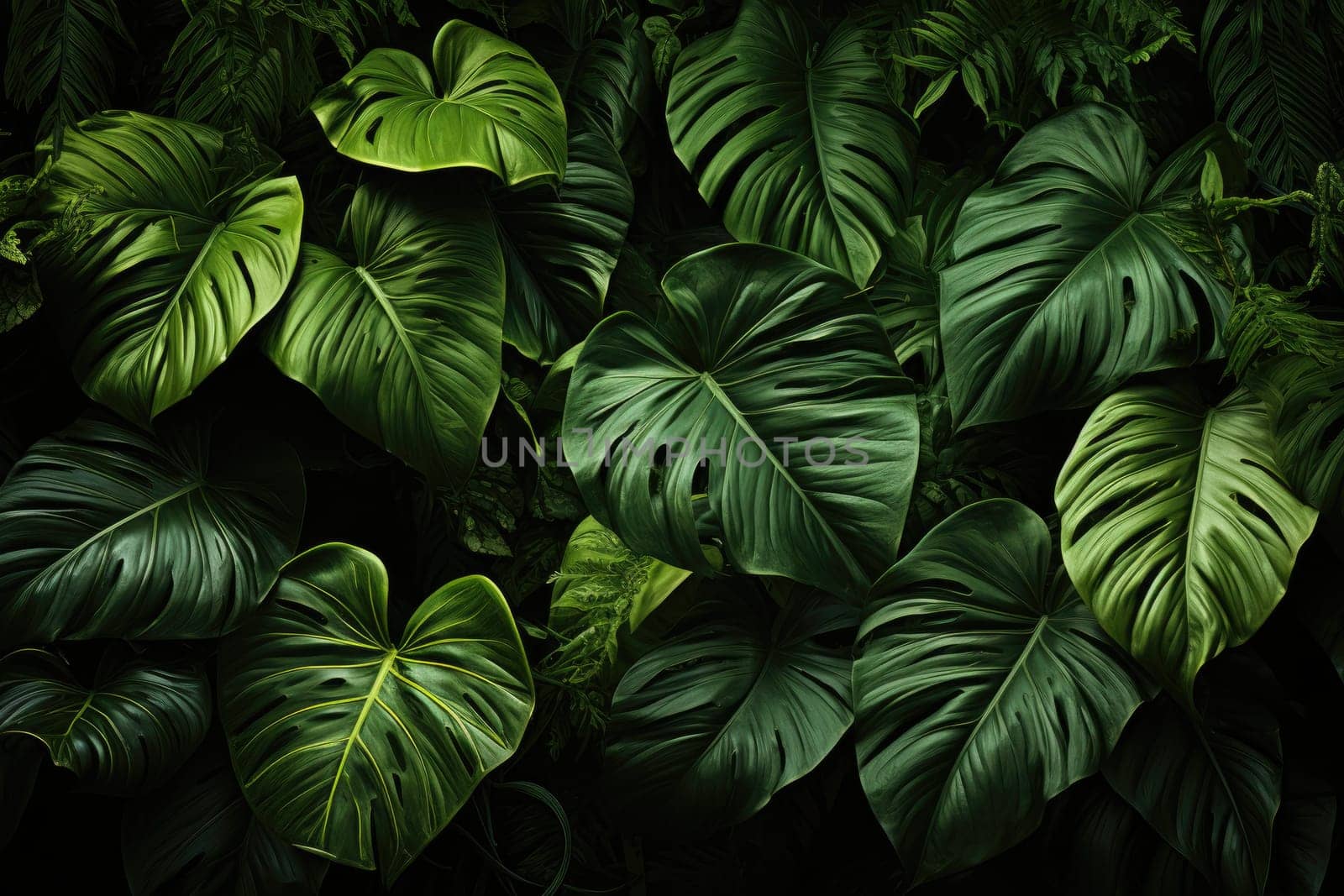 Exotic Monstera Leaf Seamless Pattern for Summer Vibes. AI Generative. by Benzoix