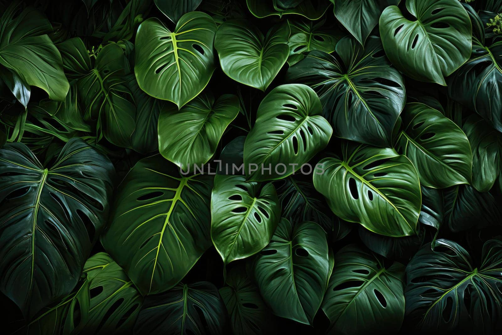 Exotic Monstera Leaf Seamless Pattern for Summer Vibes. AI Generative. by Benzoix