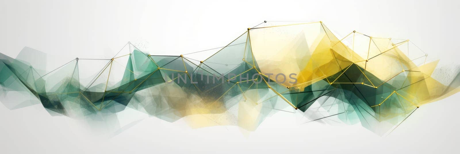 Abstract watercolor artwork mixed with buzzy geometric shapes for background of social media banner generative AI image