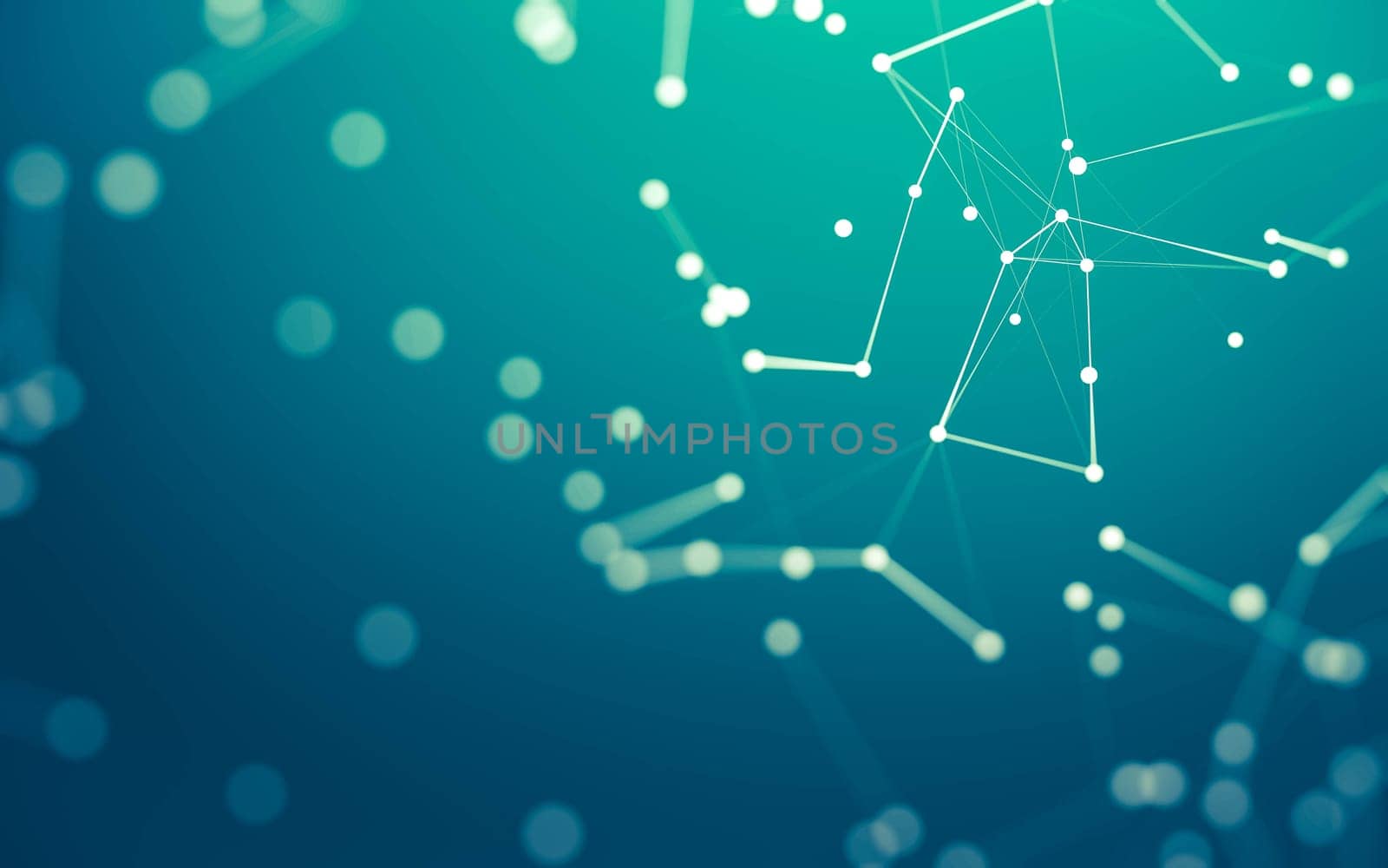 3d Abstract background. Molecules technology with polygonal shapes, connecting dots and lines. Connection structure. Big data visualization. 3d background.
