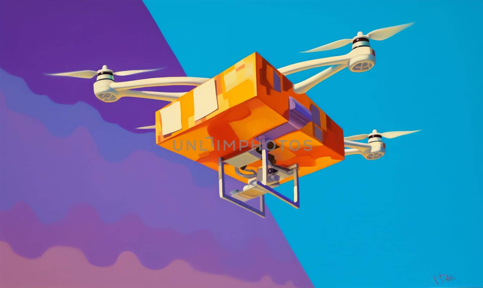 copter shipment concept distribution flying delivery blue speed air technology smart drone fly aircraft shipping helicopter cargo transportation fast wireless. Generative AI.