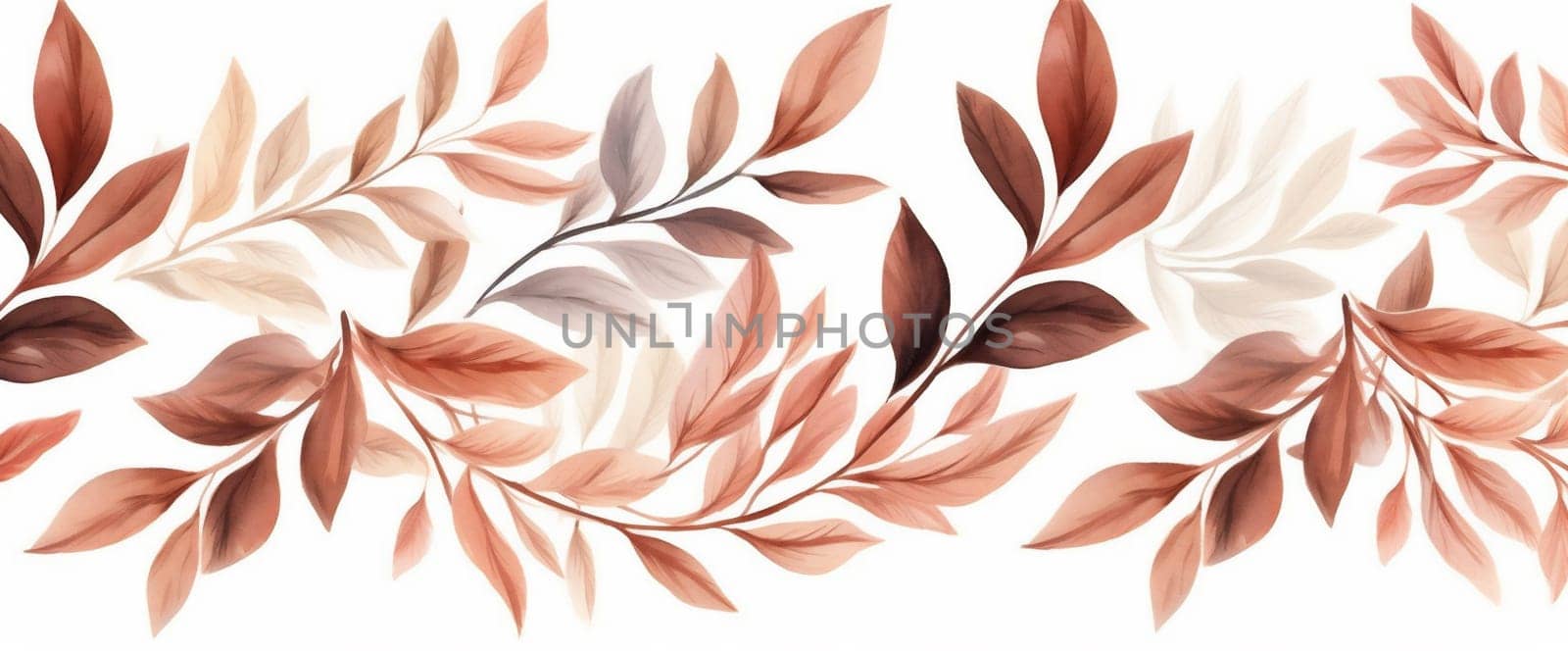 autumn nature watercolor leaf plant decoration background orange fall season seasonal. Generative AI. by Vichizh