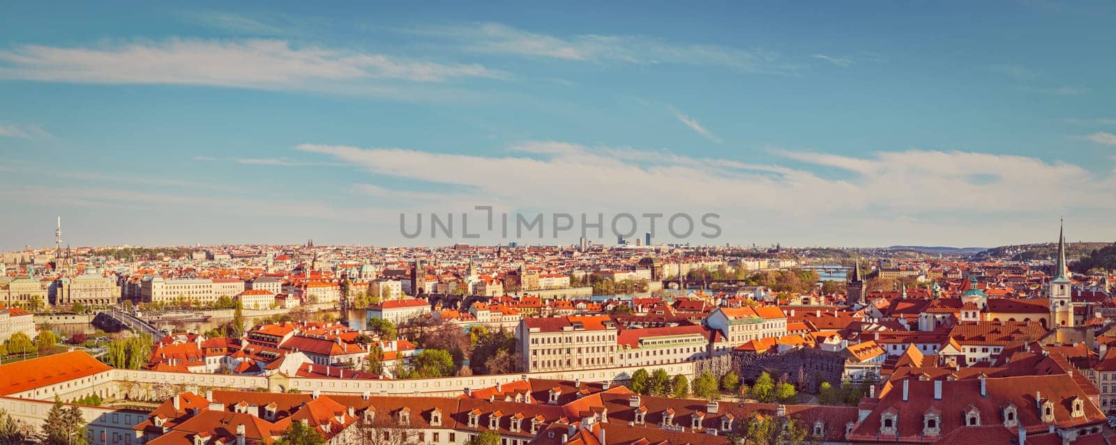 Panoramic view of Prague from Prague Castle by dimol