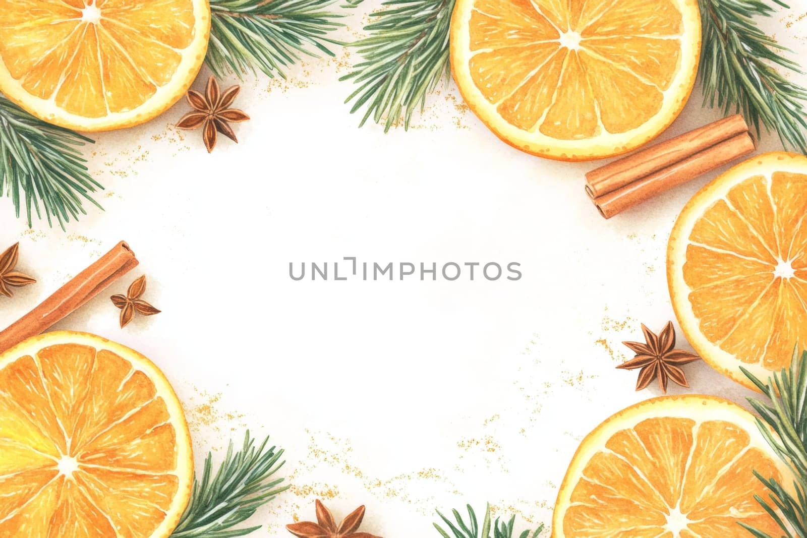 Orange, anise and cinnamon on a white background. High quality photo