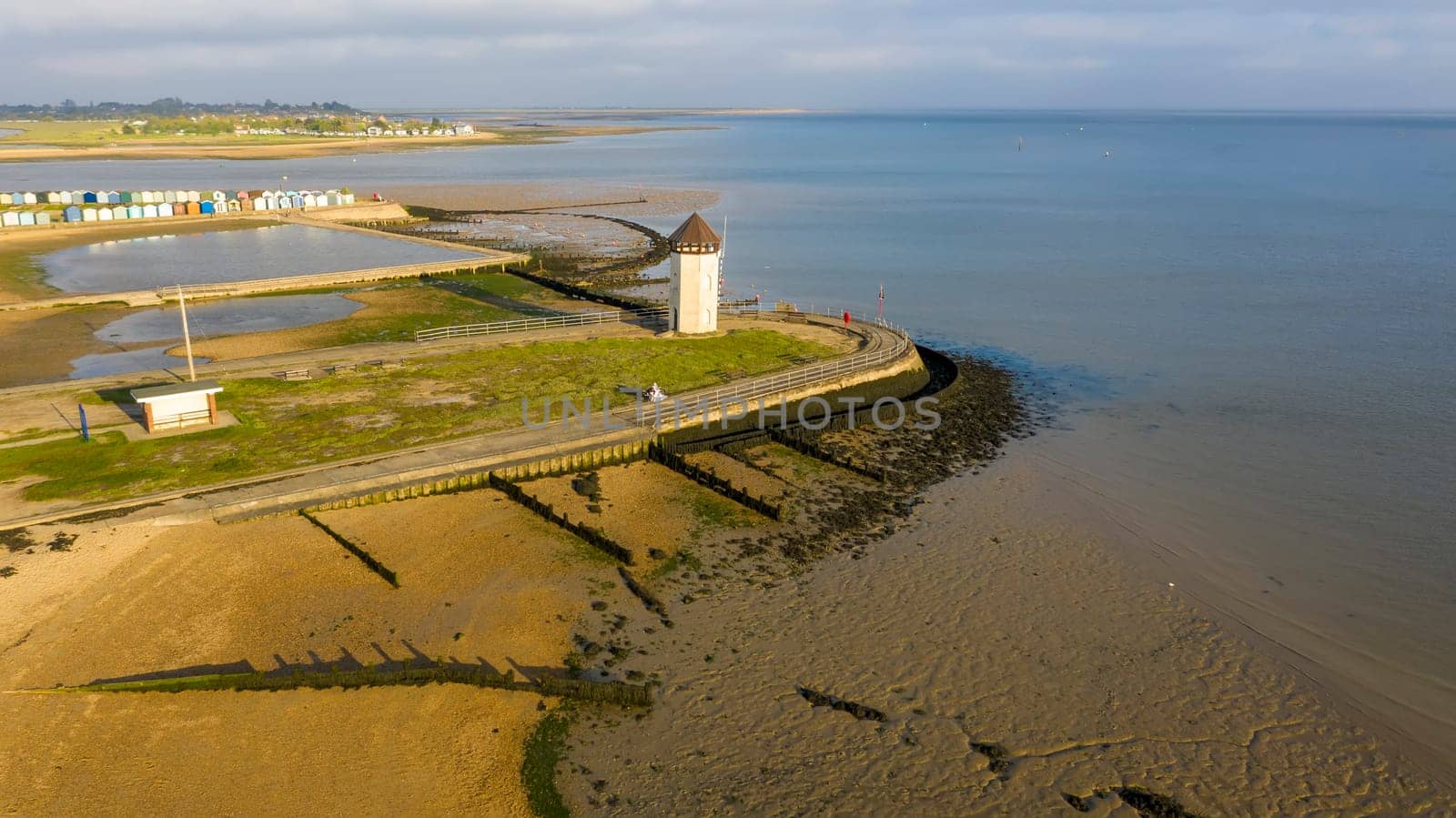 Brightlingsea lighthouse tower at sunset with stunning light special seaside day, Essex, England, UK