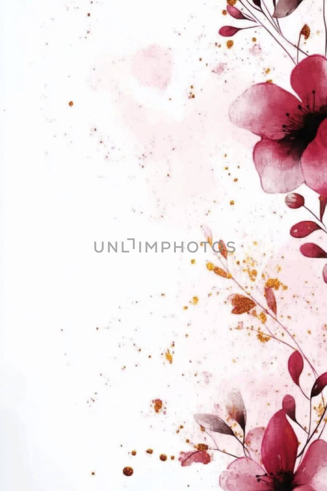 Flowers painted with watercolors on a white background. High quality photo