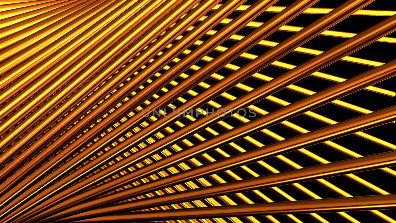 Green and orange lines.Motion. Animation in which bright lines move in 3D format. High quality 4k footage
