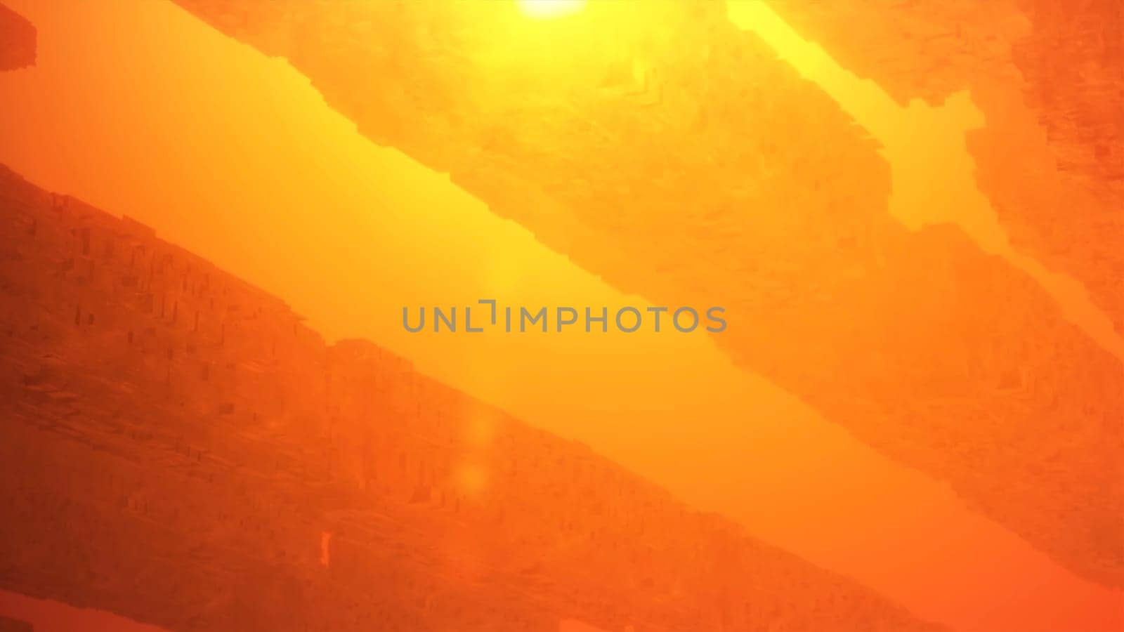 3d pillars of stones. Motion. Abstract animation with 3d stone pillars. Virtual stone pillars in space with sunlight.