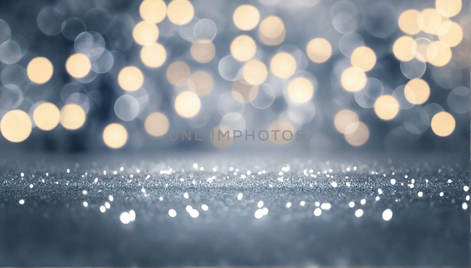 Abstract diffused festive holiday background of Christmas lights . Horizontal wallpaper. Copy space. used for digital decorative backgrounds, cards and holiday promotions.