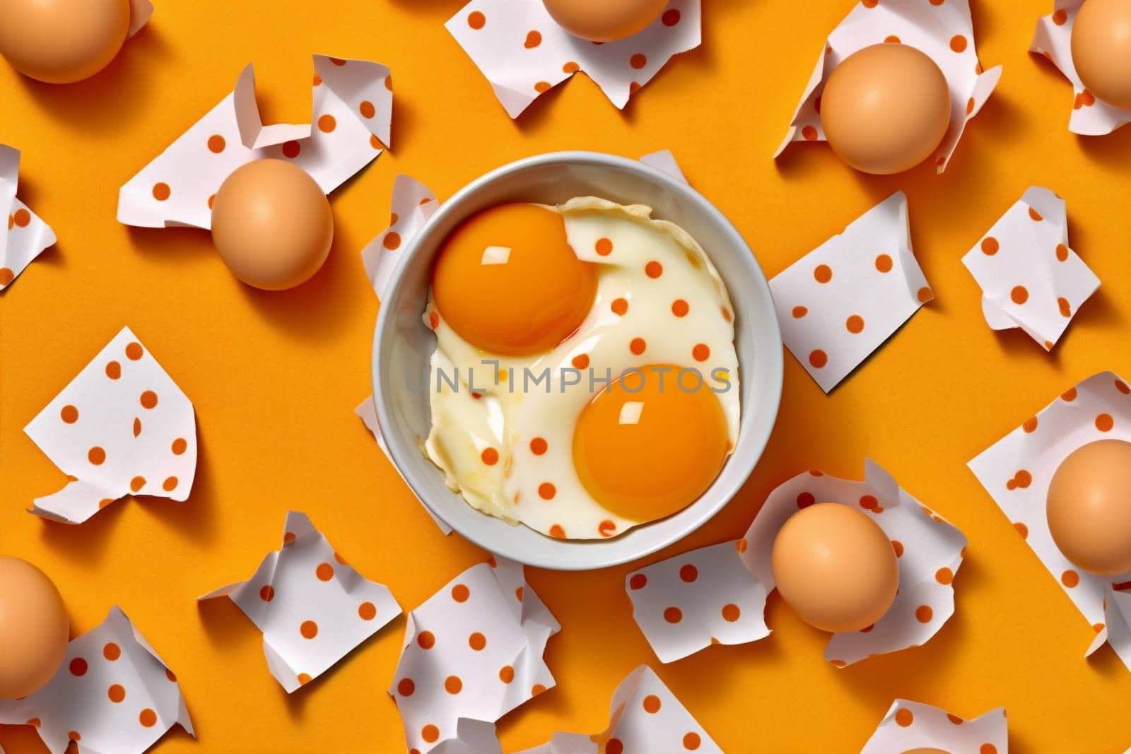 pattern protein egg yellow texture food background easter breakfast healthy white. Generative AI. by Vichizh