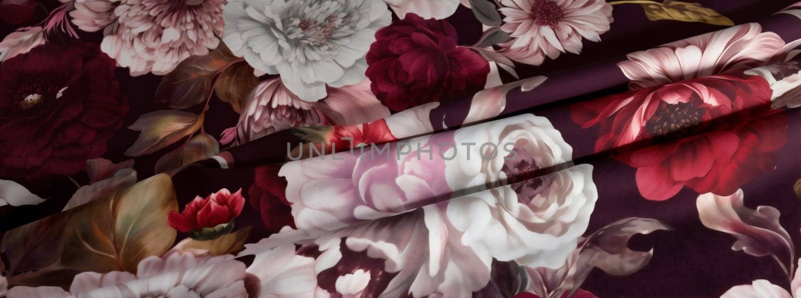 decoration vintage wallpaper bouquet dark background flower nature burgundy valentine peony. Generative AI. by Vichizh