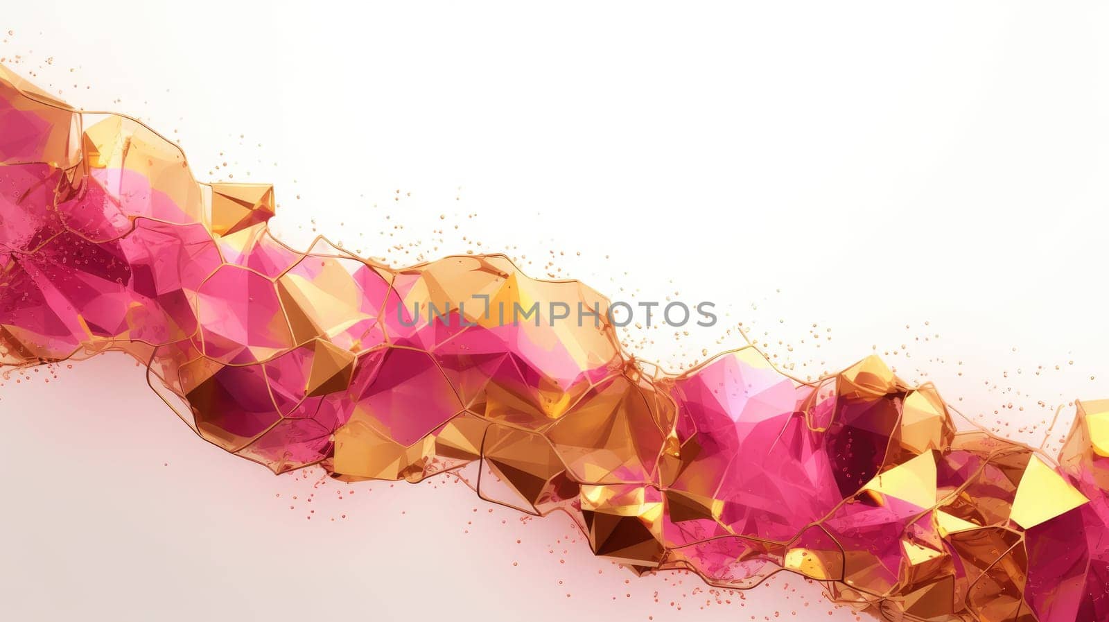 Abstract watercolor artwork mixed with buzzy geometric shapes for background of social media banner generative AI image