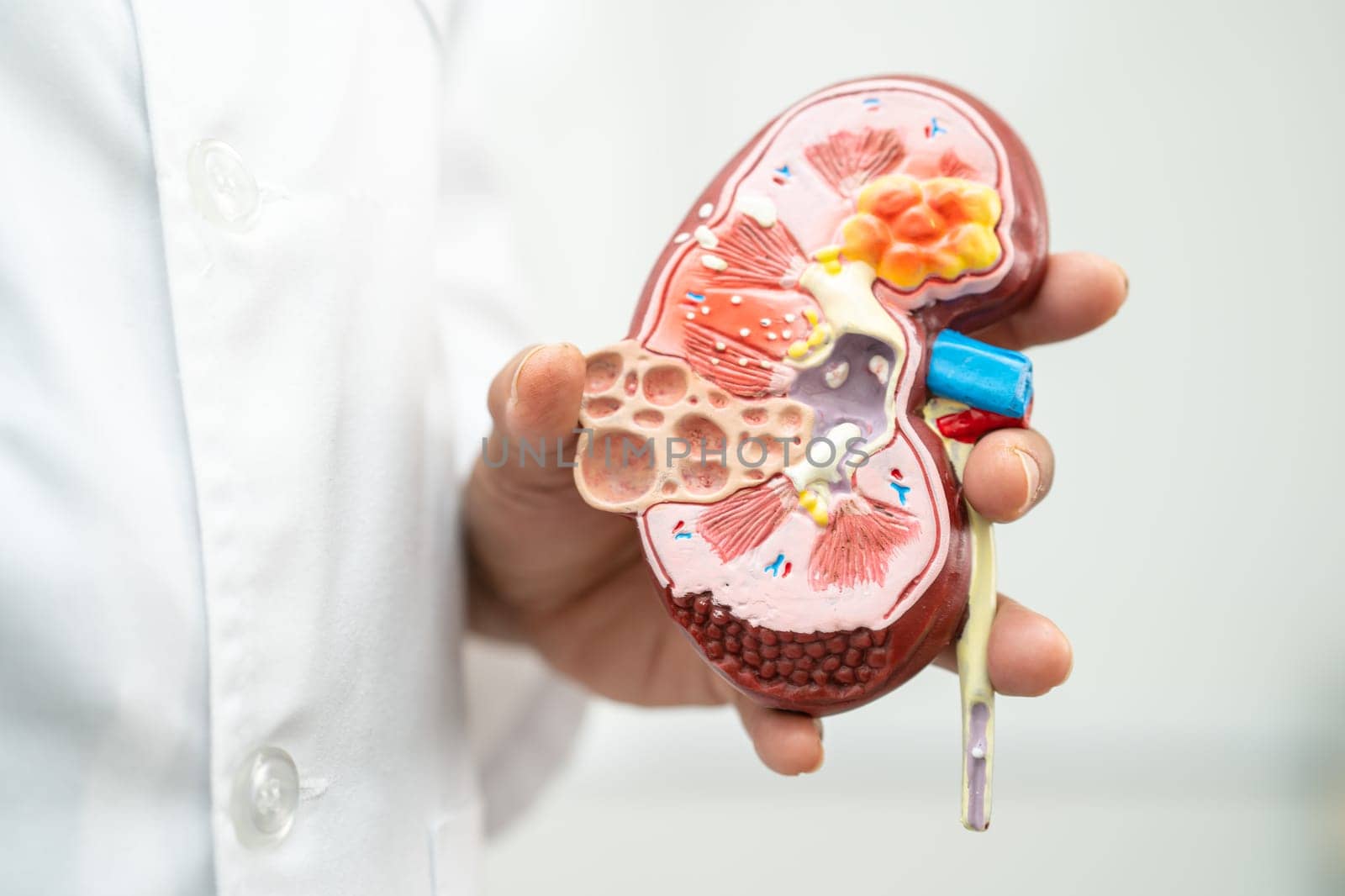 Kidney disease, Chronic kidney disease ckd, Doctor hold model to study and treat in hospital.