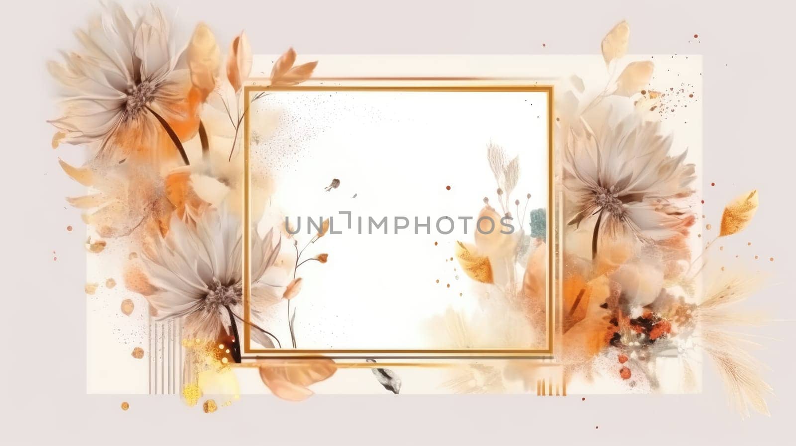 Watercolor abstract design for background of wedding or buzzy social media banner on white background generative AI