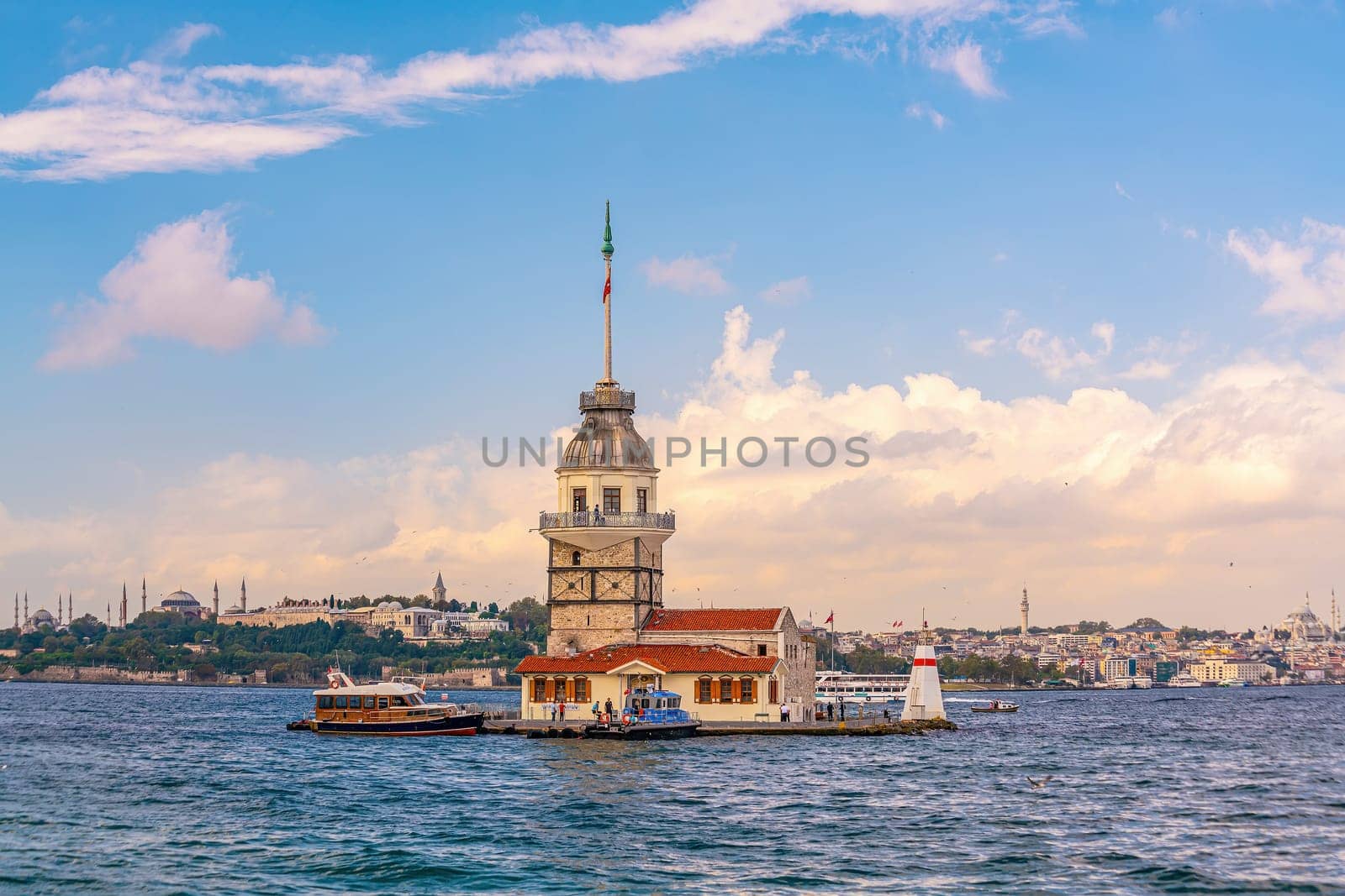 Maiden's Tower and Istanbul city skyline cityscape in Turkey by f11photo