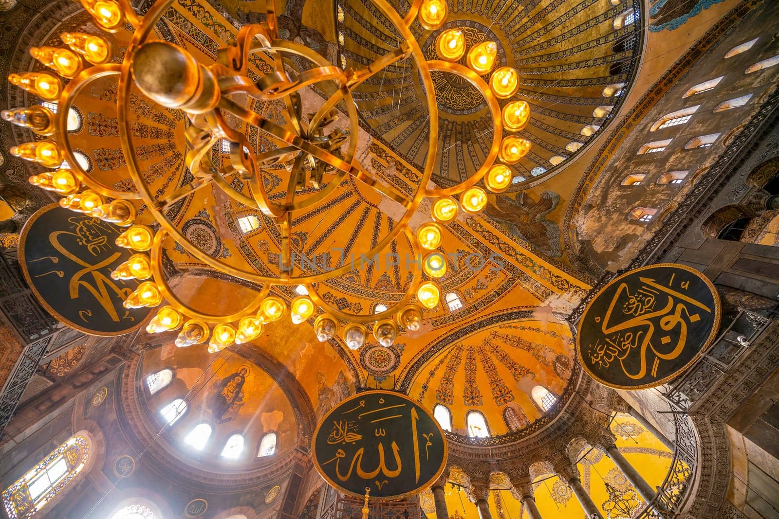 Istanbul, Turkey - September 21, 2017 : Interior of  Hagia Sophia in Istanbul, Turkey 