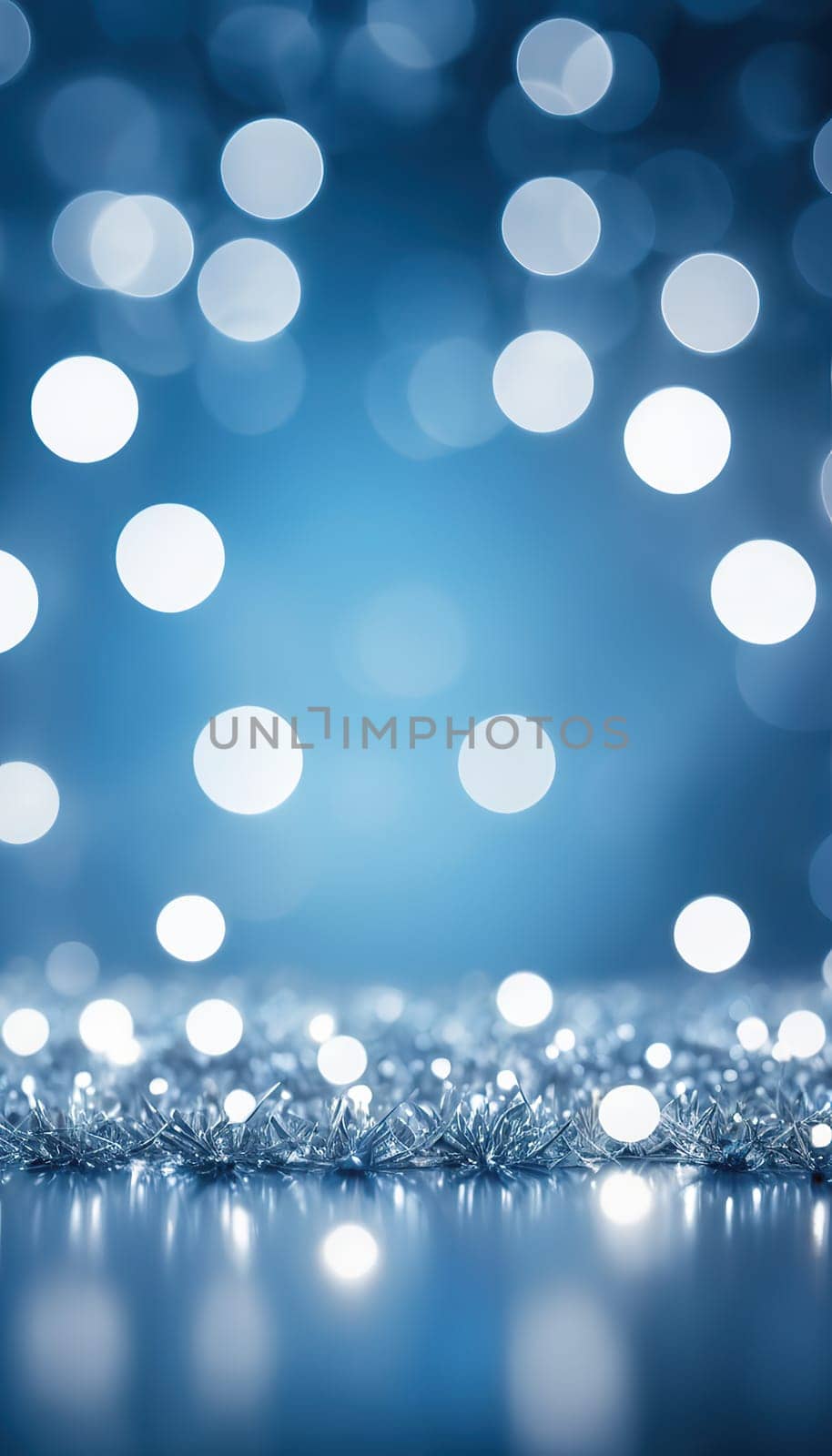 Festive blurred abstract background of Christmas lights . Vertical decorative wallpaper.Copy space. Used for digital backgrounds, cards and social media stories.