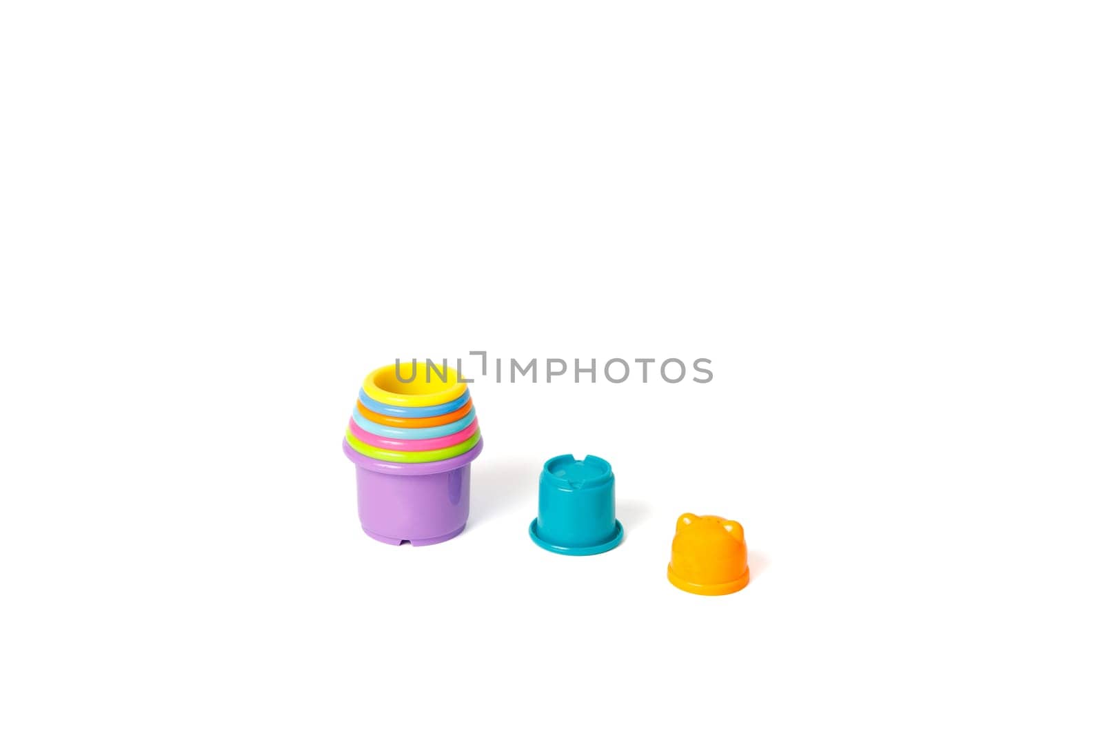 Educational colorful toy isolated on white background.