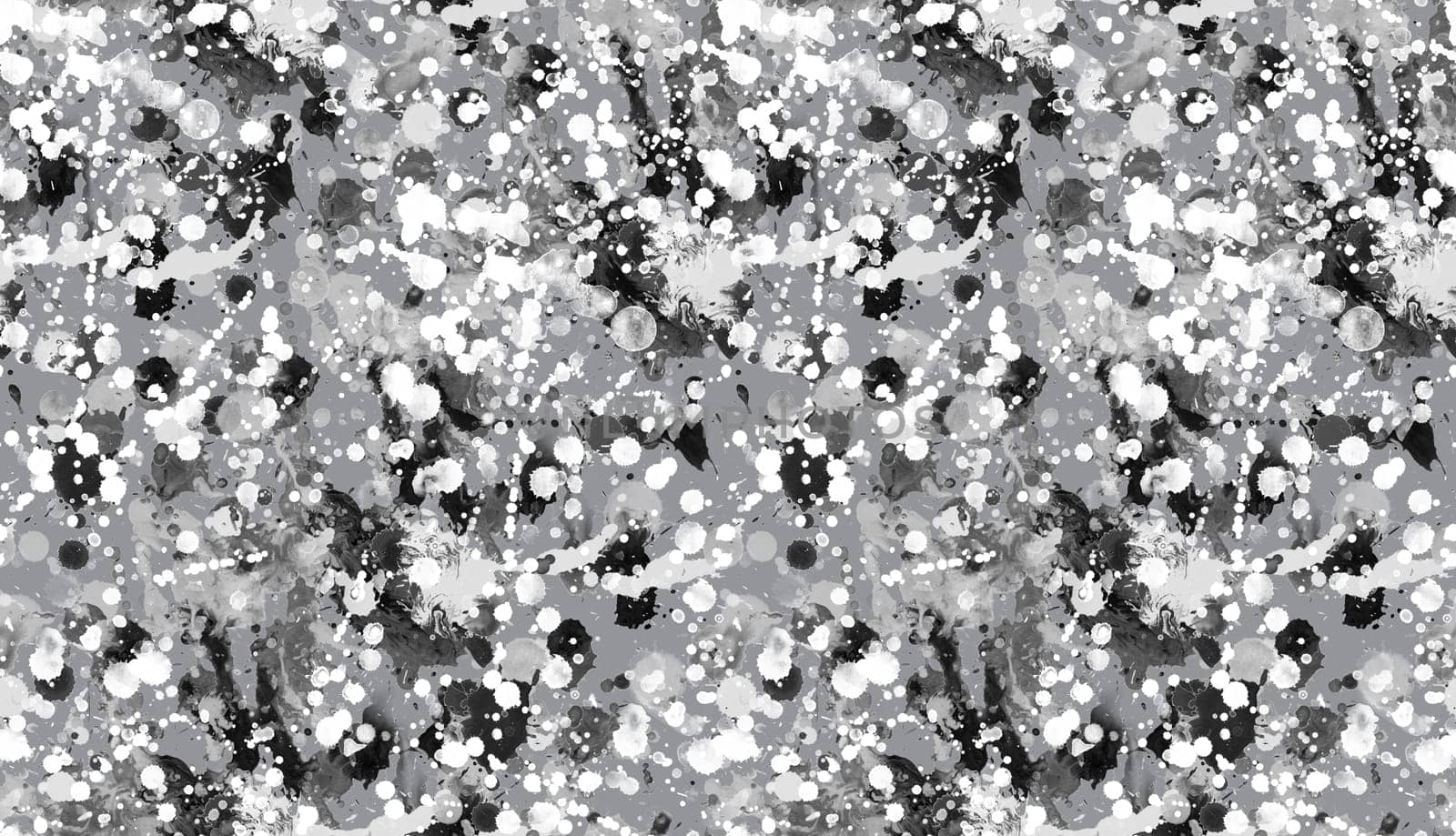 Seamless pattern with abstract creative blots and splashes painted with gouache for paint box design